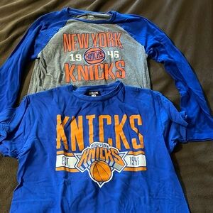 Two boys New York Knicks shirts